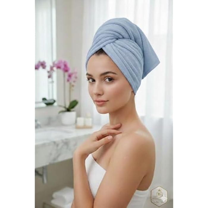 Luxury Bath Towels for Hair, Soft and Absorbent Microfiber Fabric, Available in Multiple Colors, Perfect for Daily Use - Image 4